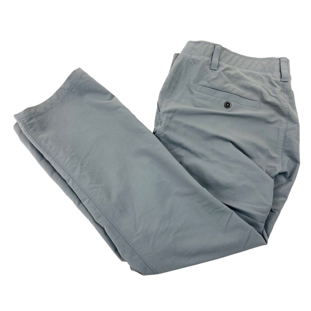 UNDER ARMOUR UA MENS 32X32 SOLID GRAY SUPER SOFT NYLON ATHLETIC GOLF SPORT PANTS